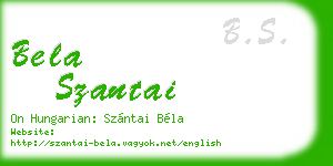 bela szantai business card